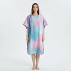 Sneldrogende Microvezel Poncho met Capuchon – Pastel Koraal