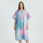 Sneldrogende Microvezel Poncho met Capuchon – Pastel Koraal