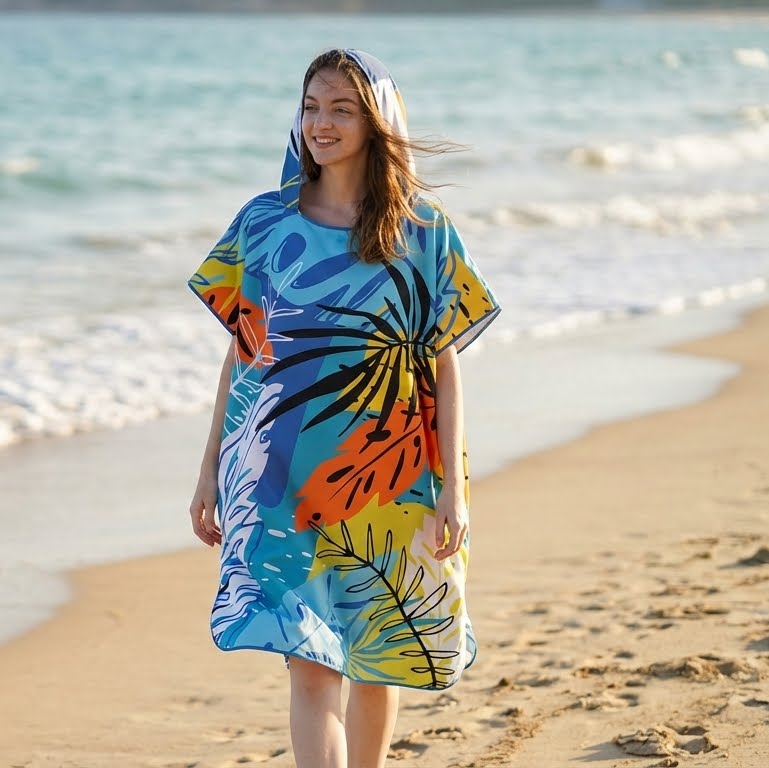 Microfibre Surf Poncho | Quick-Dry Changing Robe with Hood