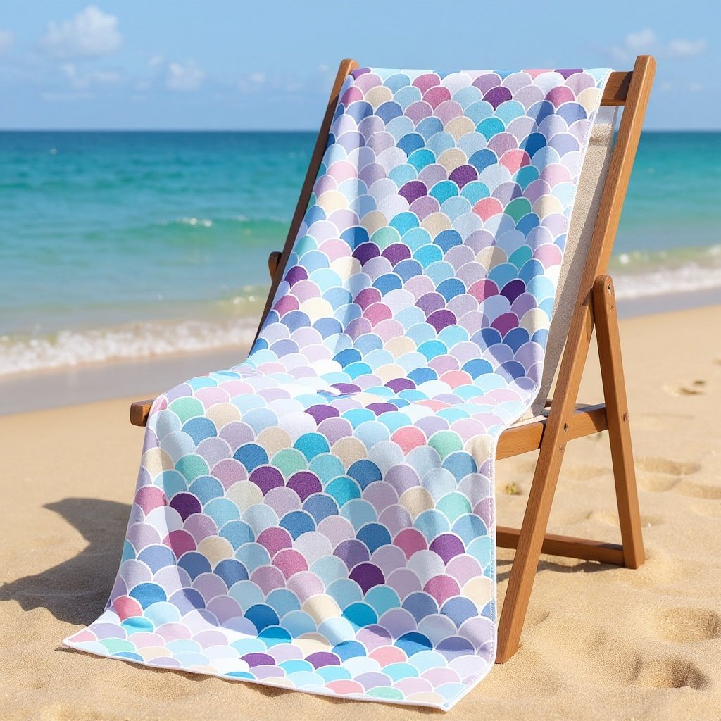 Rainbow Scales Quick‑Dry Microfibre Towel (70 × 140 cm)