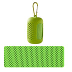 Putting cooling towel into silicone case, compact quick dry sports towel storage