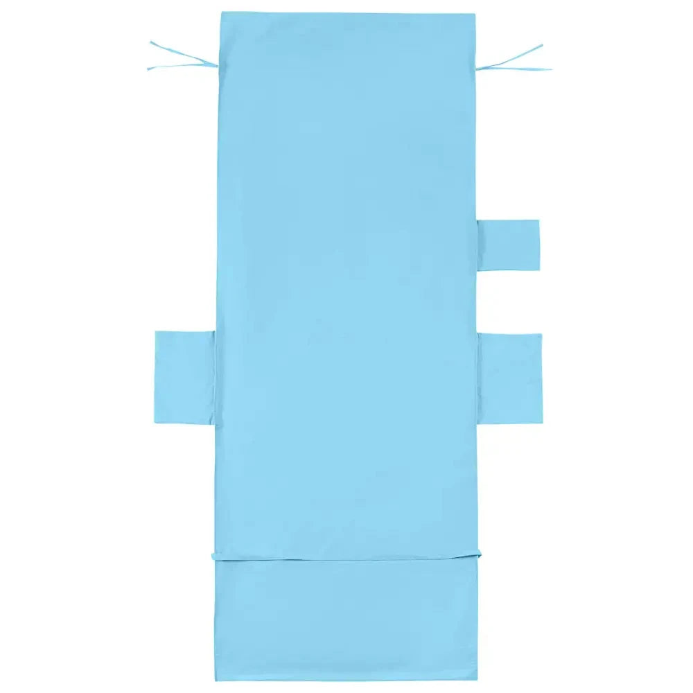 light blue microfiber beach chair towel with side pockets