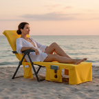 microfiber beach chair towel with pockets on beach lounger